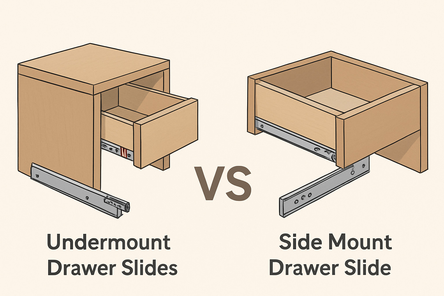 Undermount Drawer Slides vs Side Mount